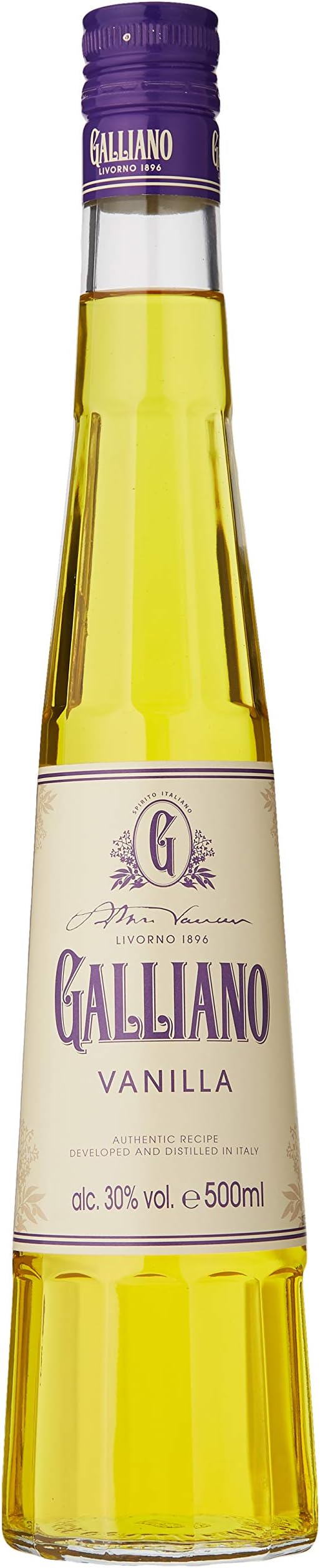Galliano Vanilla, 50cl - 30% ABV Original Italian Vanilla Liqueur with Over 30 Exotic Herbs and Spices - Handcrafted Artisanal Spirit for Cocktails