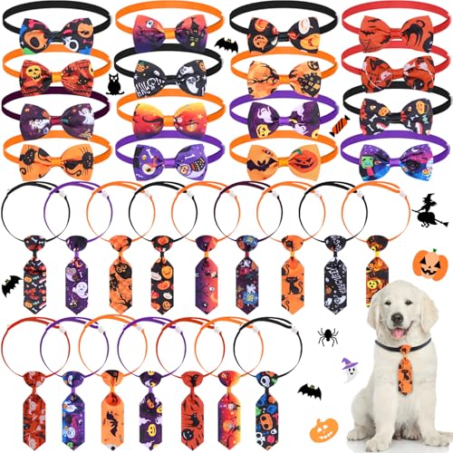 Set 32 piezas lazos y corbatas para mascotas Halloween