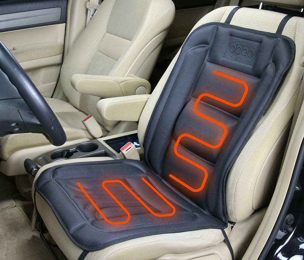 Obbomed SH-4160F Seat Cushion Cover with Lumbar Support for Cars, Color Black