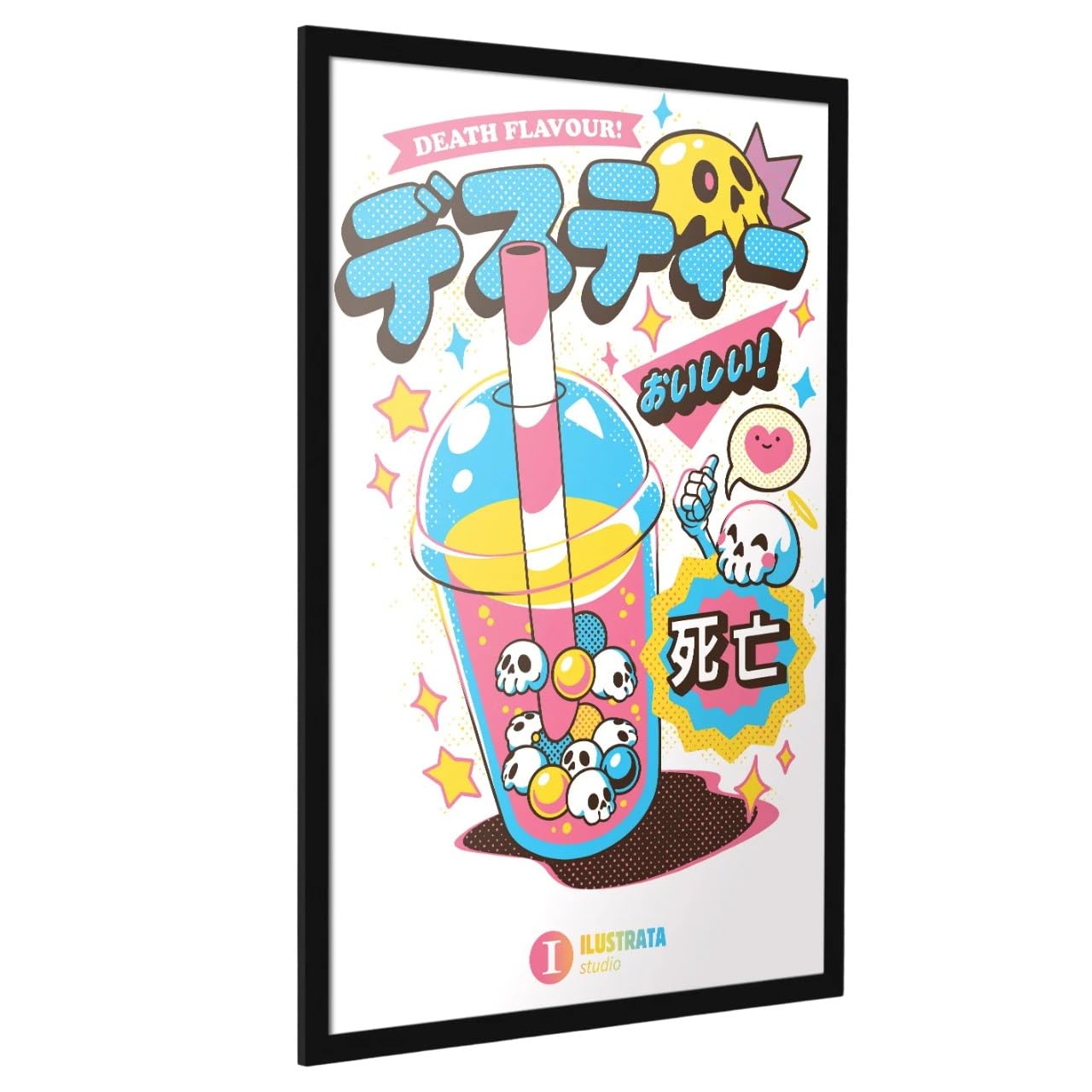 Ilustrata Pink/Blue/Yellow Death Bubble Tea Poster (91.5Cm X 61Cm X 0.1Cm) ()