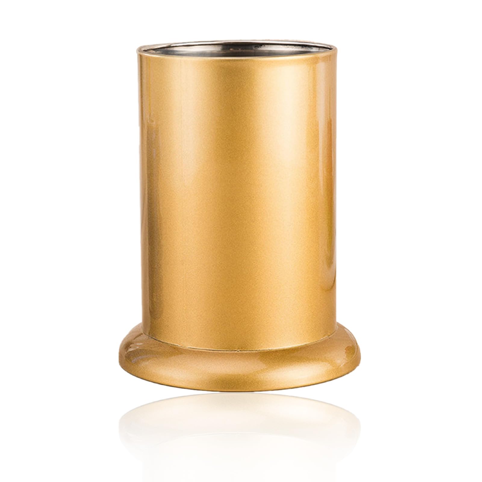 Kitchen Utensil Holder, Gold Stainless Steel Silverware Drainer Basket Cylinder Flatware Draining Organizer Drying Rack Straw Holder Silverware Caddy Organizer for Forks, Knives, Spoons, Chopsticks