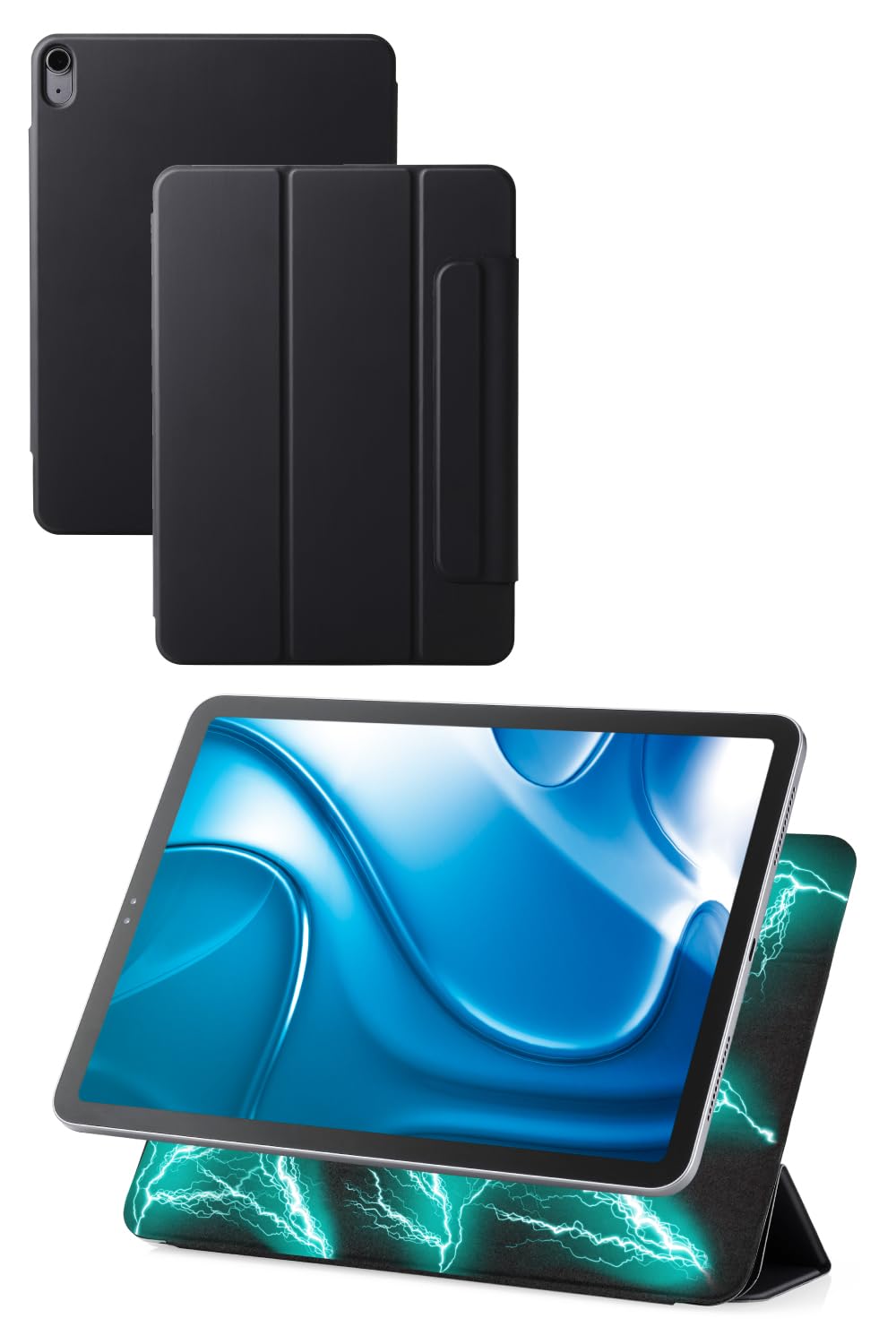 エレコム iPad Air 11インチ M2 (2024年) 10.9インチ 第5/4世代 (2022/2020年) 軽量 スリム マグネット吸着 2つの角度調節可能 Apple Pencil収納時ペアリング・ワイヤレス充電対応 オートスリープ/ウェイク対応 ブラック TBWA20MWVPFBKN商品画像