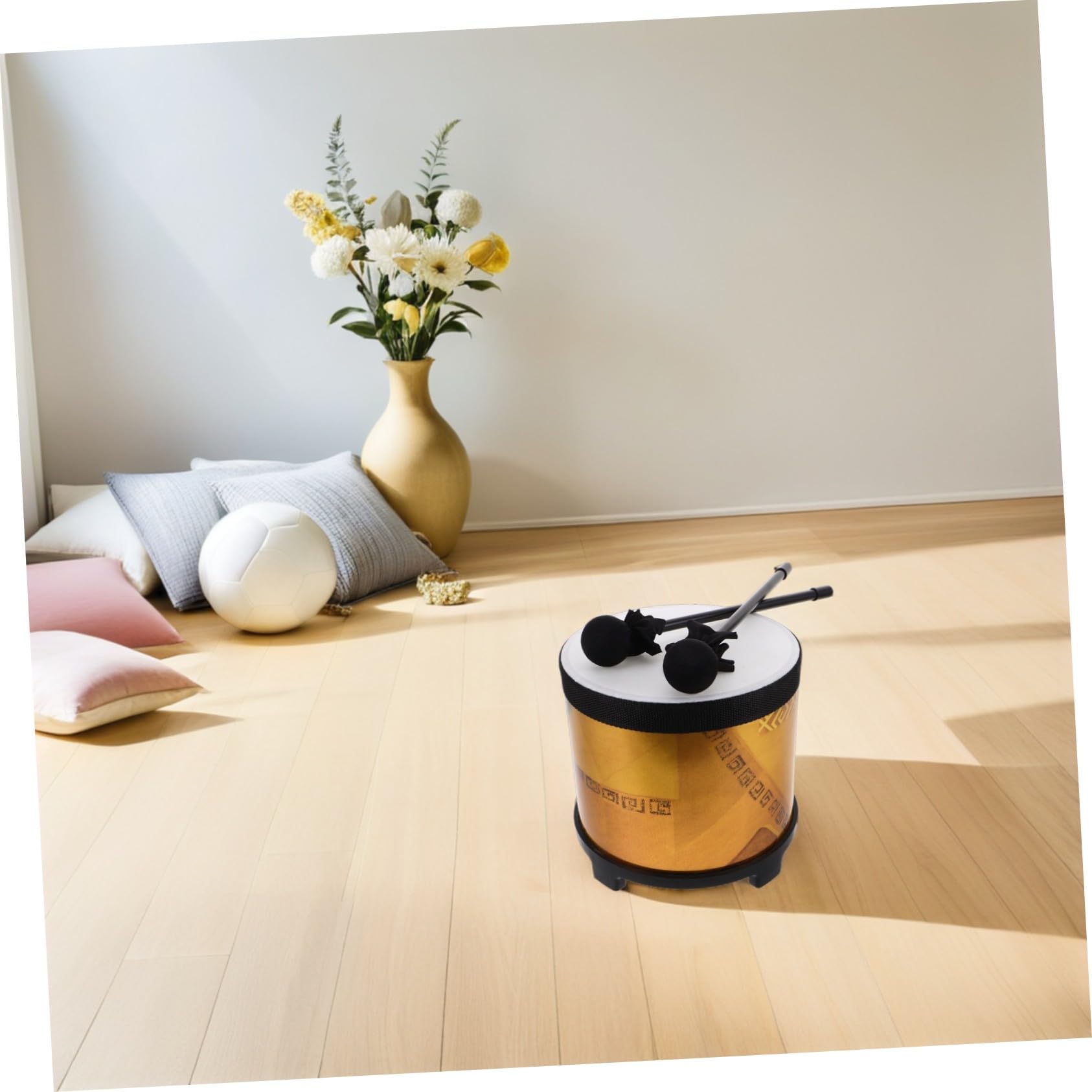 FRCOLOR Percussione per Bacchette Floor Tom Orff Educativo per Prima Infanzia Strumento Musicale Didattico Resistente e Portatile per Lezioni di Musica