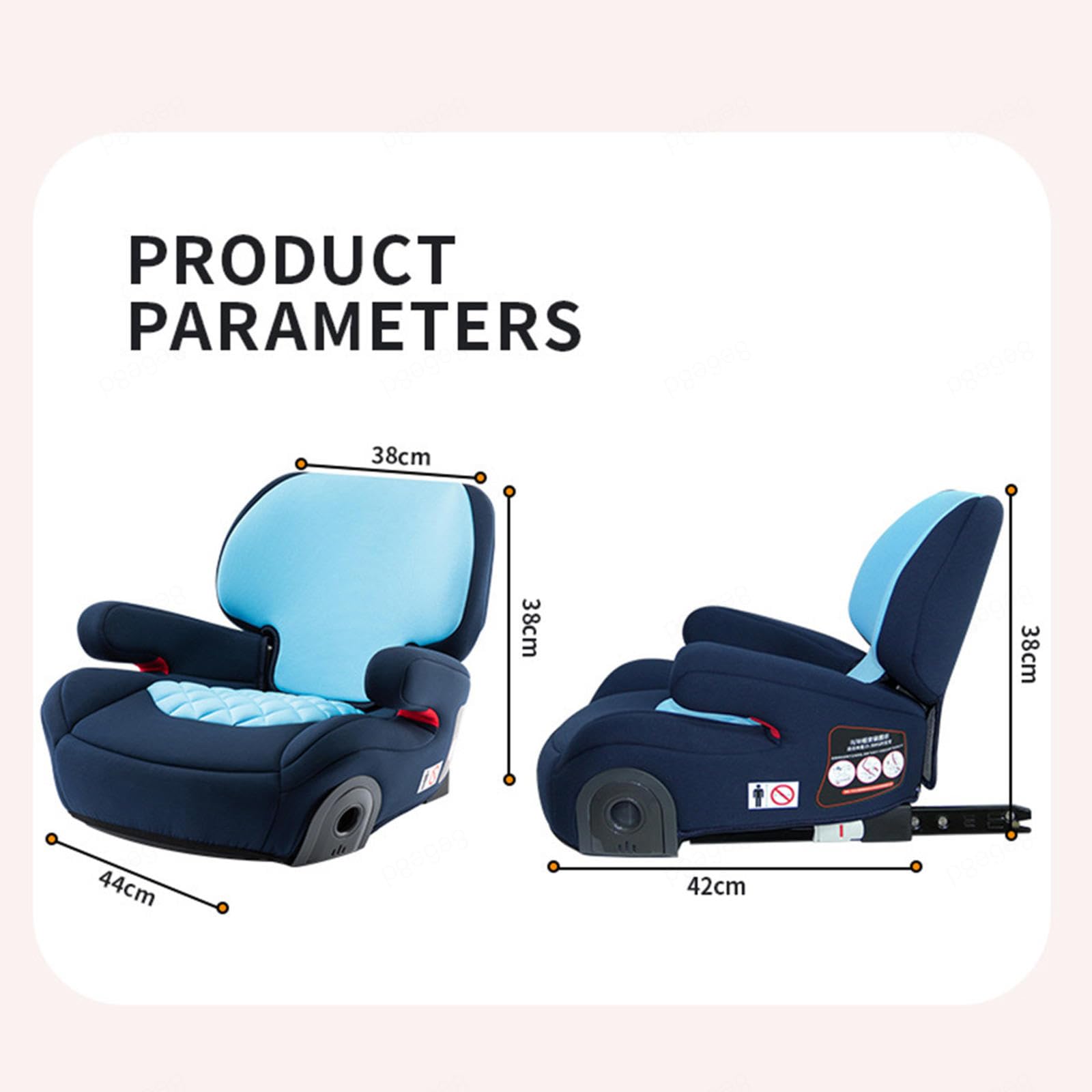 Sitzerhöhung Auto Kinder - 3-12 Jahren,15-36 kg,mit Isofix Kinder Sitz Abnehmbare Rückenlehne Sitzerhöhung Auto für Kinder,A