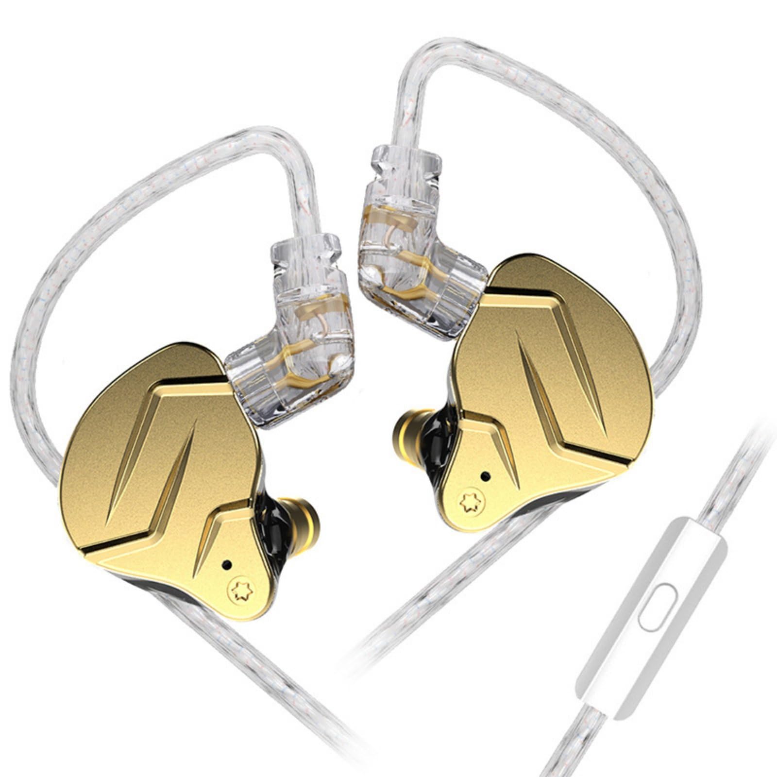 predolo Auricolari da Gioco con Microfono Cavo Intrecciato Cuffie Intrauricolari con Isolamento Acustico Auricolari da Gioco Cablati per Pc, Online, Oro, Con Microfono
