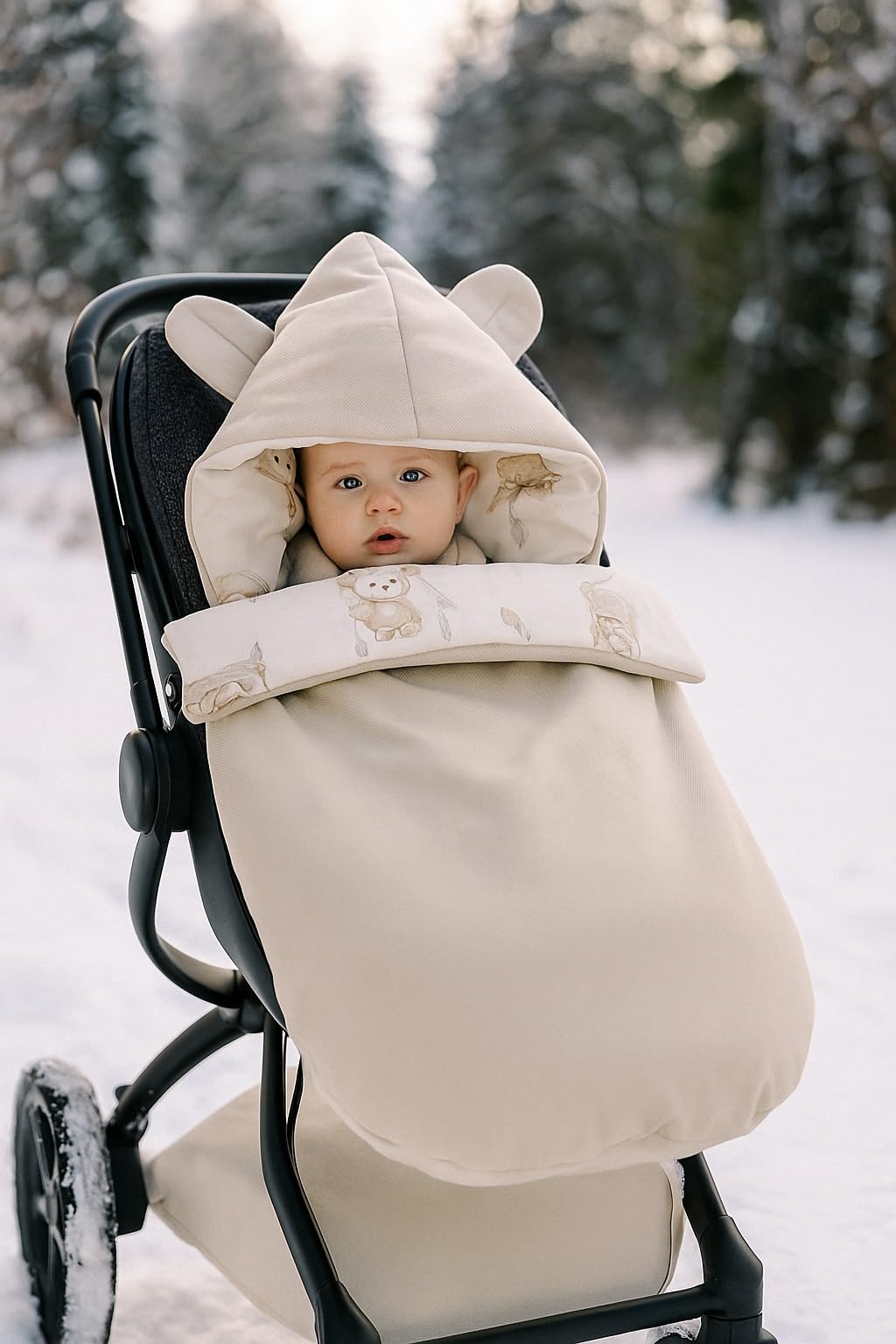 Coprigambe invernale per neonato, invernale, caldo, coprigambe per bambini, sacco nanna per passeggino, culla per tutto l'anno (crema)
