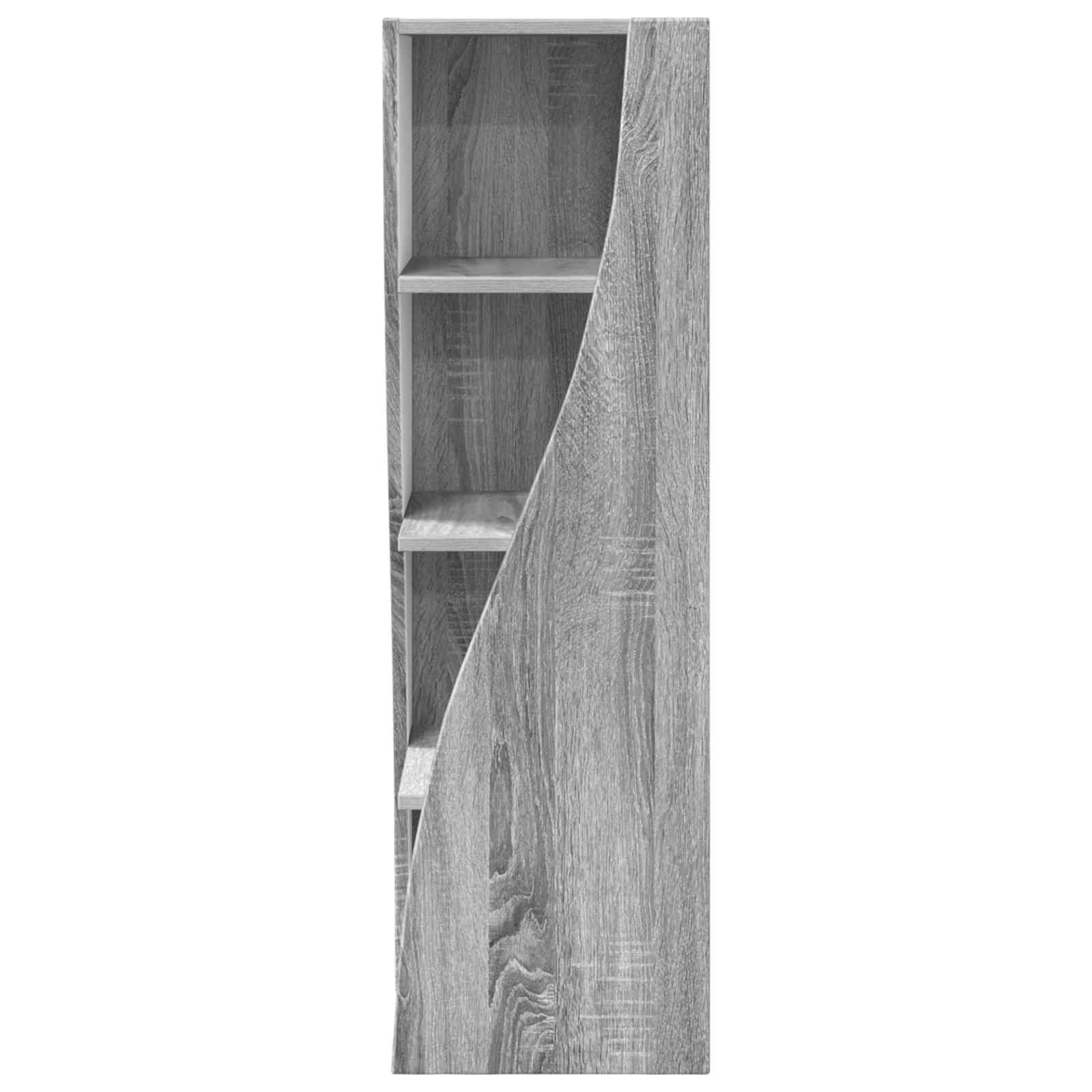 Eckschrank, 32 x 32 x 102 cm, technisches Holz, Sonoma-Grau