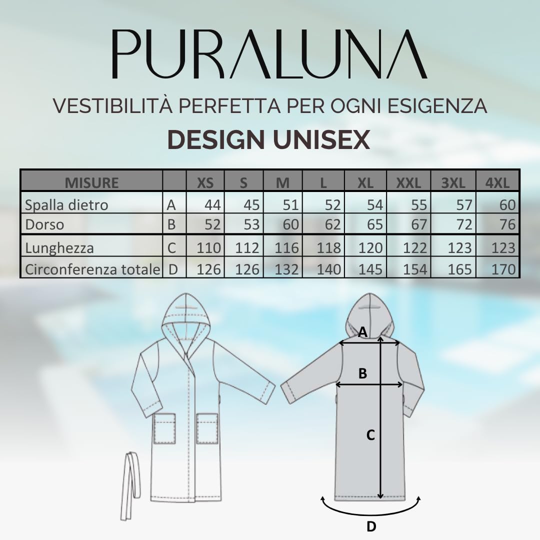 Accappatoio in microfibra premium con Cappuccio, Unisex, pratico per il viaggio e la palestra con comoda custodia in pvc, Uomo Donna
