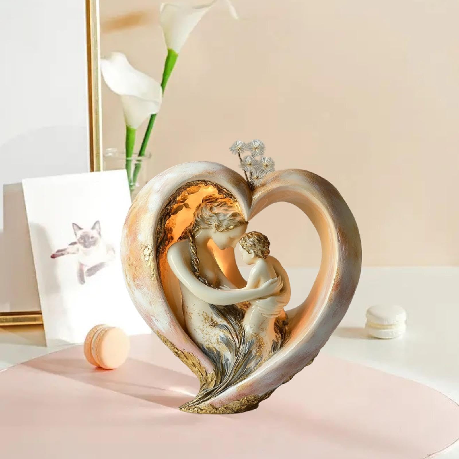 KESOTO Figurine de Mère et Enfant pour Décoration de Table, Style B