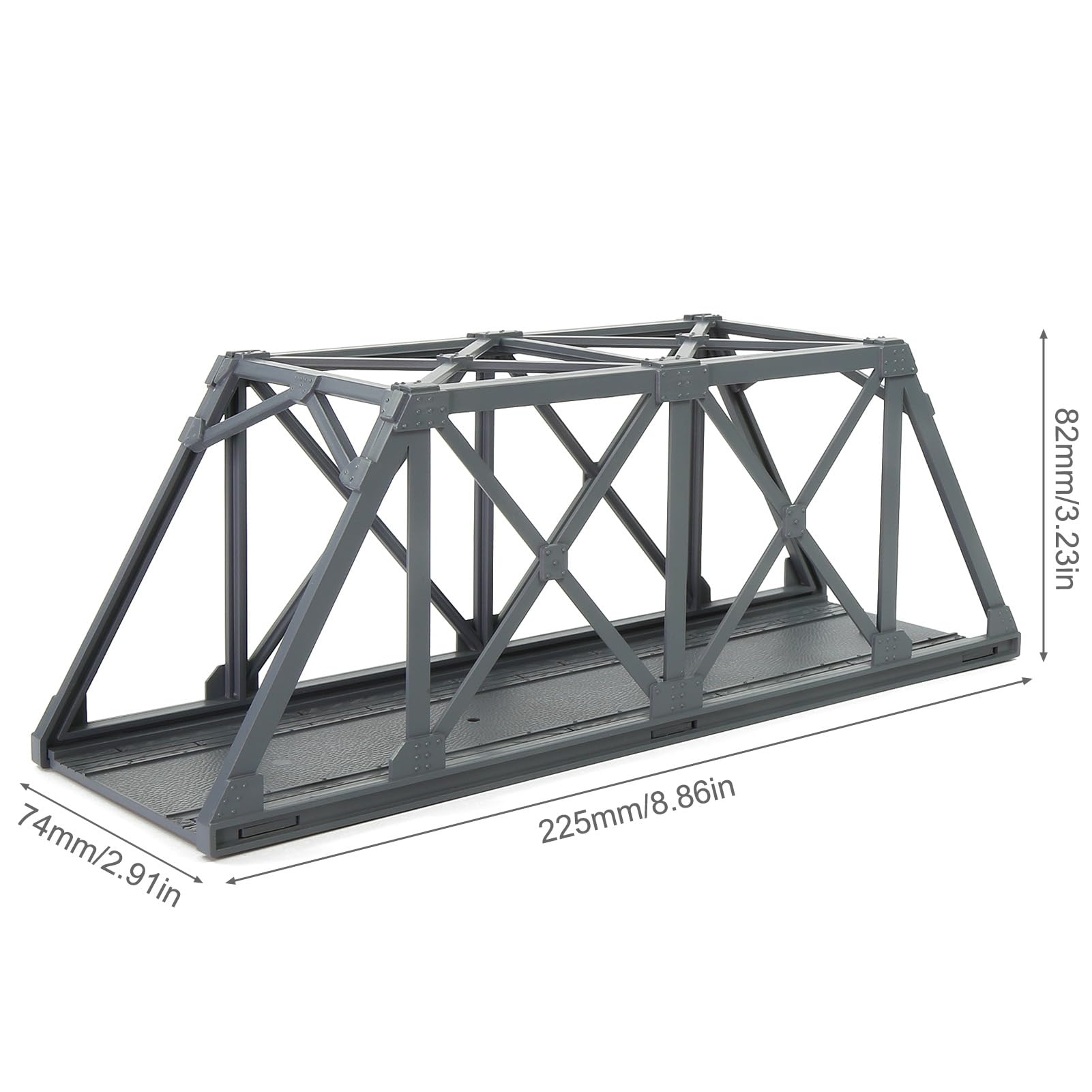 Evemodel 1 piste H0 1:87 modèle pont à colombages kit pour modélisme ferroviaire (gris foncé)