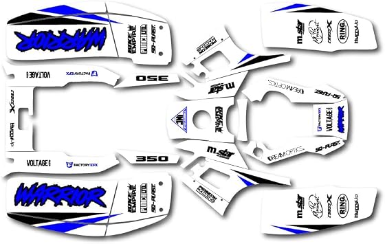 White Blue Shift Racing Graphic kit fits Yamaha Warrior 350 87-04 Electric Start