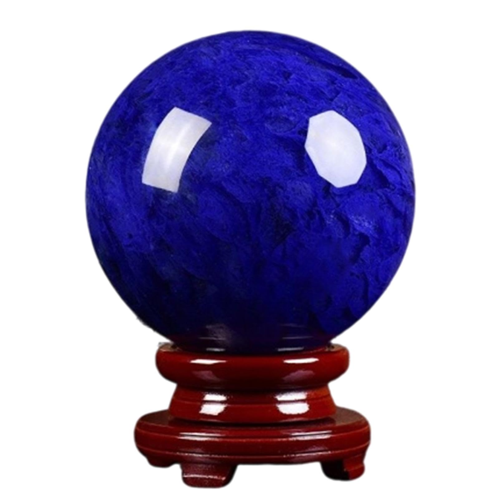 RVBLRDSE Crystal Rough Blue Asian Rare Quartz Magic Ball Decor Sphere with Stand,11cm Gemstone Stone