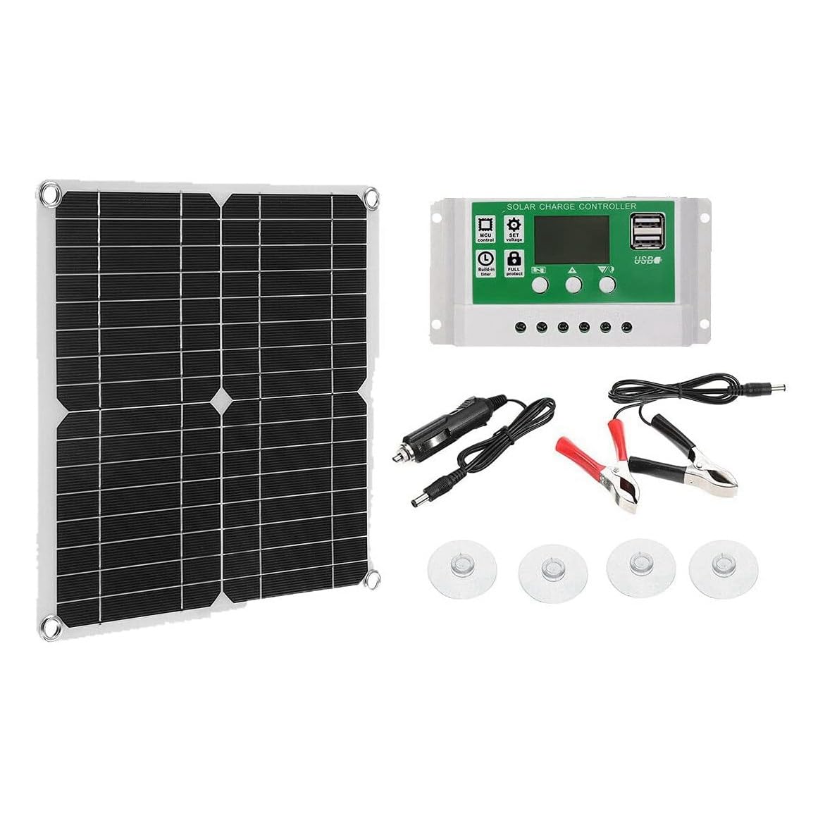 Littimoon 12W Solar Panel Kit 50A 12V Battery Charger with Controller Caravan Boat