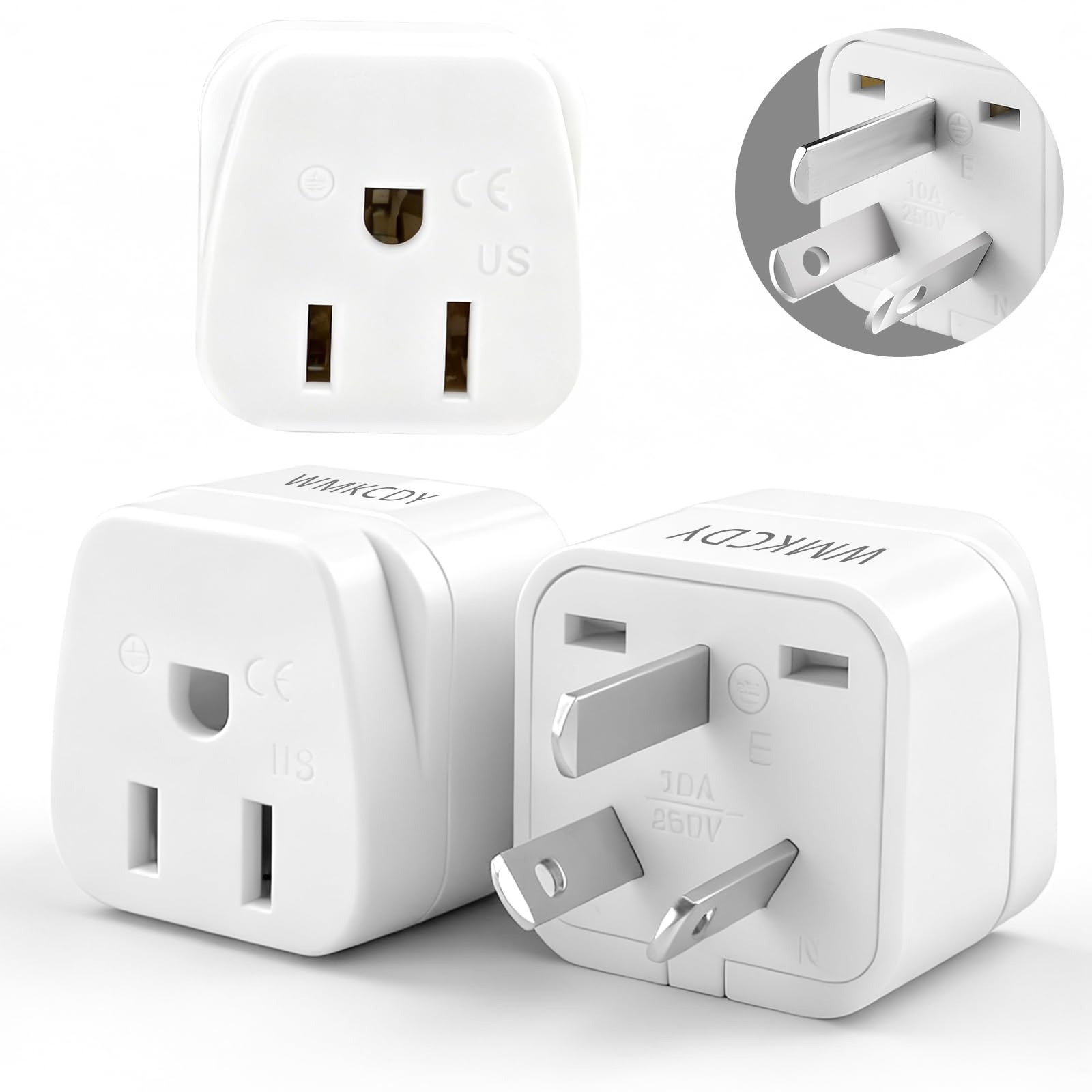 US To Australia Plug Adapter, New Zealand Power Adapter, Australia Power Plug Adapter, US To China/Australian/New Zealand plug adapter, 3 Pack