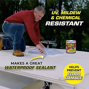 Flex Paste, Waterproof Paintable Putty, Spackle Sealant, Fill Gaps Cracks Holes - Block Out Water and Air - UV Resistant - Walls, Drywall, EPDM, Concrete, Roof, RV Repairs, Black, Cartridge