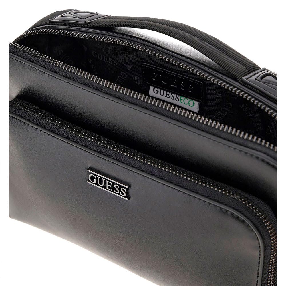GUESS bolso bandolera Boston Double Zip Camera Bag Black negro