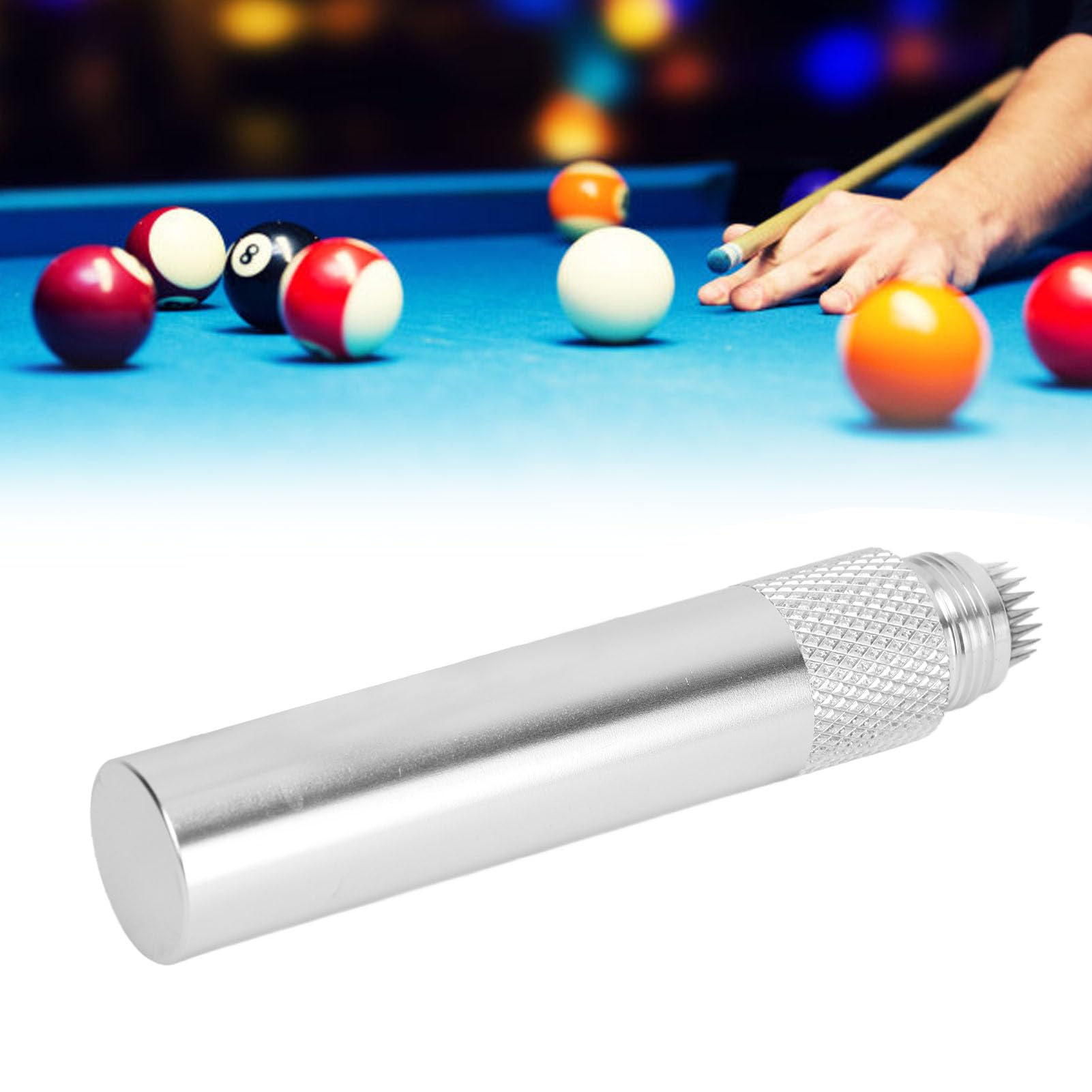 Leapiture Billiard Stick Tip Pricker Tool Pool Stick Tip Prick Tool Billiard Stick Tip Poker Stick Tip Puncture Tool with Keychain for Billiard Stick (Silver)