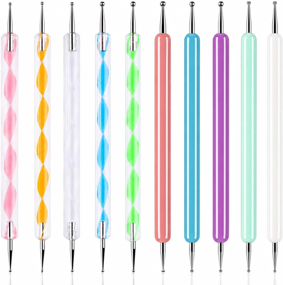 ABenkle 10Pcs Art Dotting Tools for Nail Art, Ball Tip Clay Tools Sculpting Pattern Tracing Stylus, Ball Embossing Stylu for Drawing,Painting Rocks Mandalas,Art Dot Tools