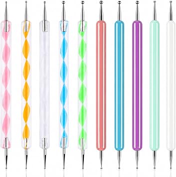 ABenkle 10Pcs Art Dotting Tools for Nail Art, Ball Tip Clay Tools Sculpting Pattern Tracing Stylus, Ball Embossing Stylu for Drawing,Painting Rocks Mandalas,Art Dot Tools