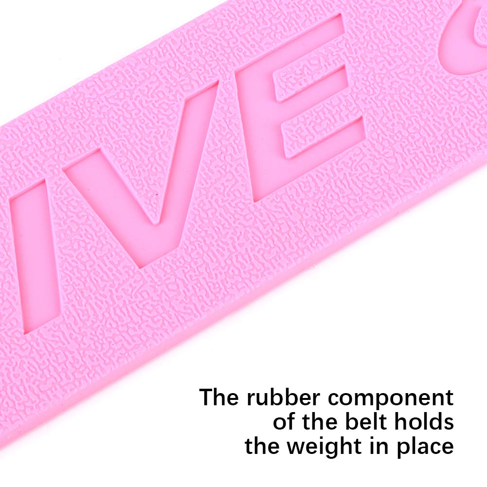 Ceinture de poids de plongée en caoutchouc durable avec boucle à dégagement rapide Rose