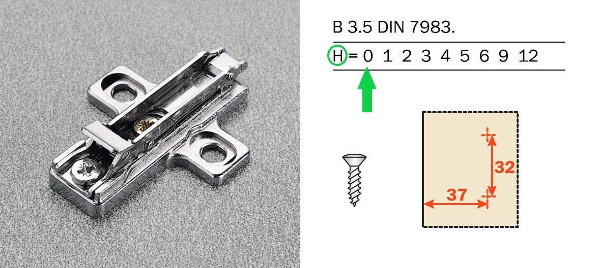 Base Domi A Innesto Rapido Per Cerniere - Con Eccentrici Regolabili E Viti Legno - Foto 4