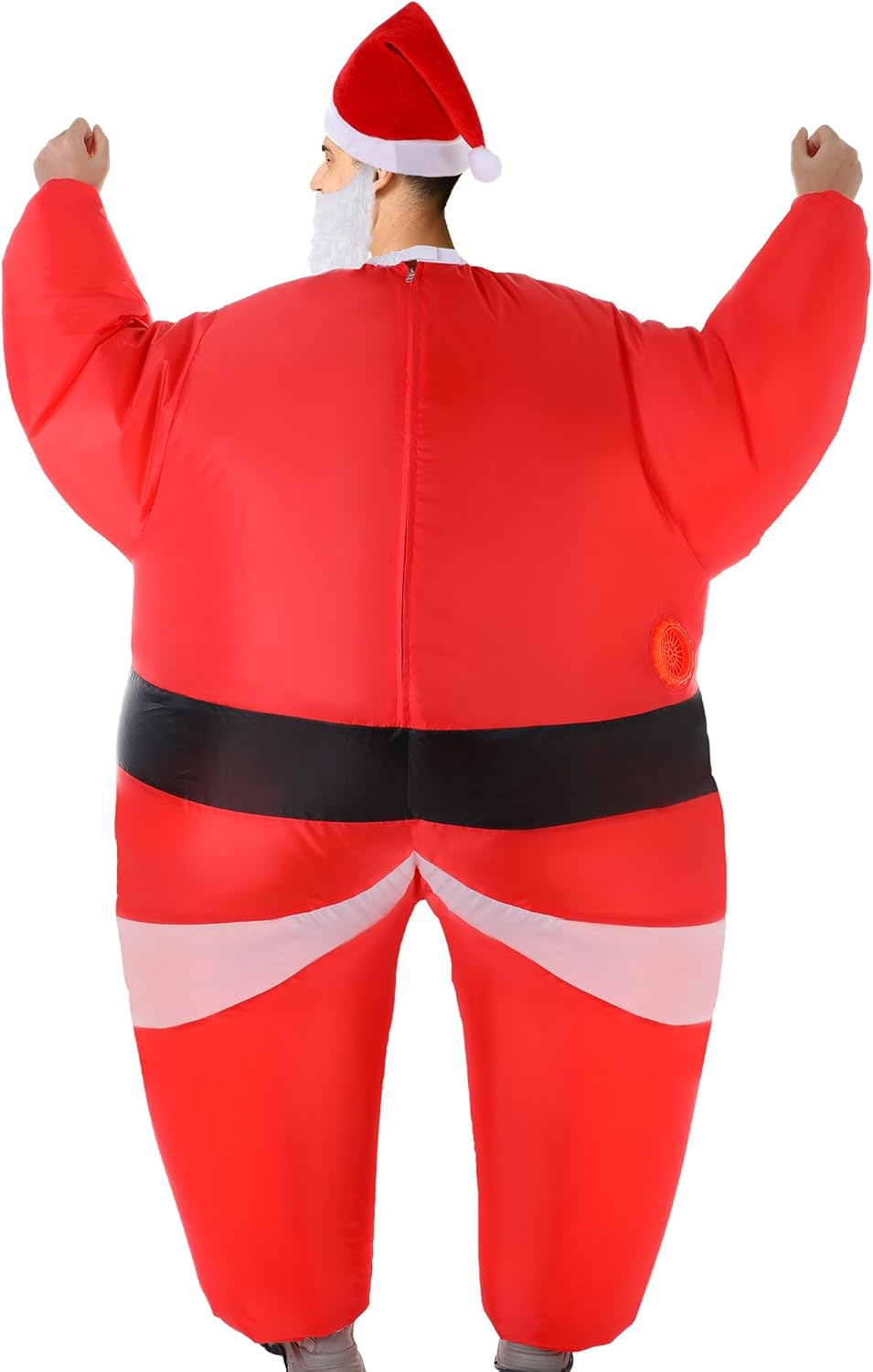 Inflatable Christmas Santa Claus Suit Santa Blow up Costume Inflatable Xmas Costume Cosplay Party Funny Clothes with Beard Hat Blower for Adult Men Women - Image 4