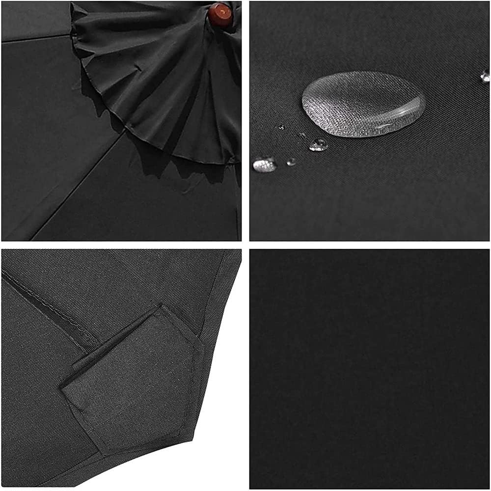 HCZION Market Umbrella Canopy 6 Ribs/8 Ribs Replacement Umbrella Canopy Garden Umbrella Replacement Top, Waterproof Parasol Top Cover (Color : Gray, Size : 8Ribs-300cm/10ft)