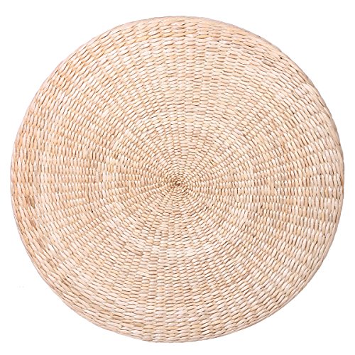 Eshow Japanese Straw Cushion Tatami Floor Cushion Japanese Style Handcratfed Wicker Mat Futon Flat Meditation Cushion Zabuton Japanese Floor Pillow Eco-Friendly and Breathable