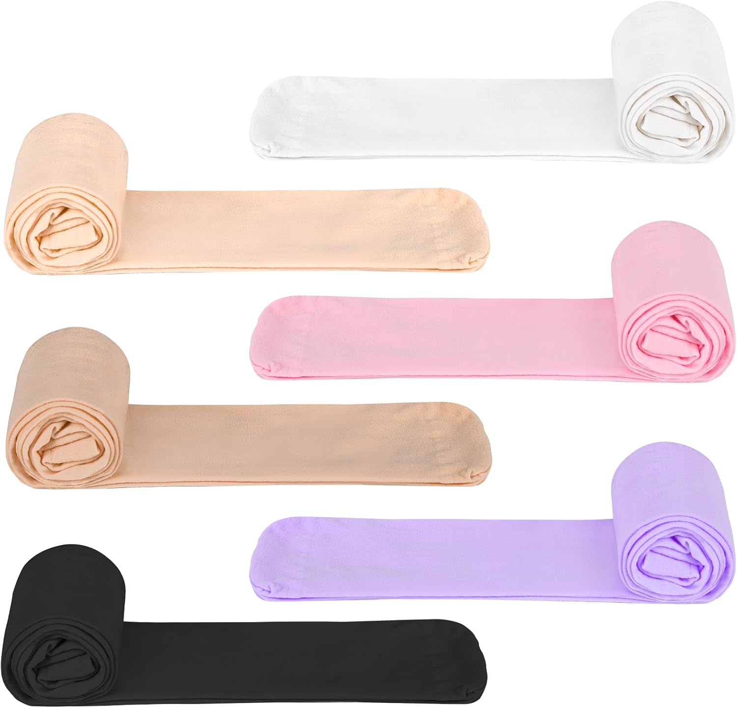 6 Pairs Ballet Tights for Girls Toddler Soft Footed Dance Transition Tights for Ballet Class, School Wear