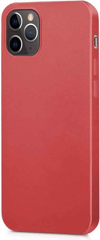 Microsonic Matte Silicone Apple iPhone 12 Pro için Kılıf Kırmızı [iPhone 12 Pro ile Uyumlu Kılıf - Kırmızı]