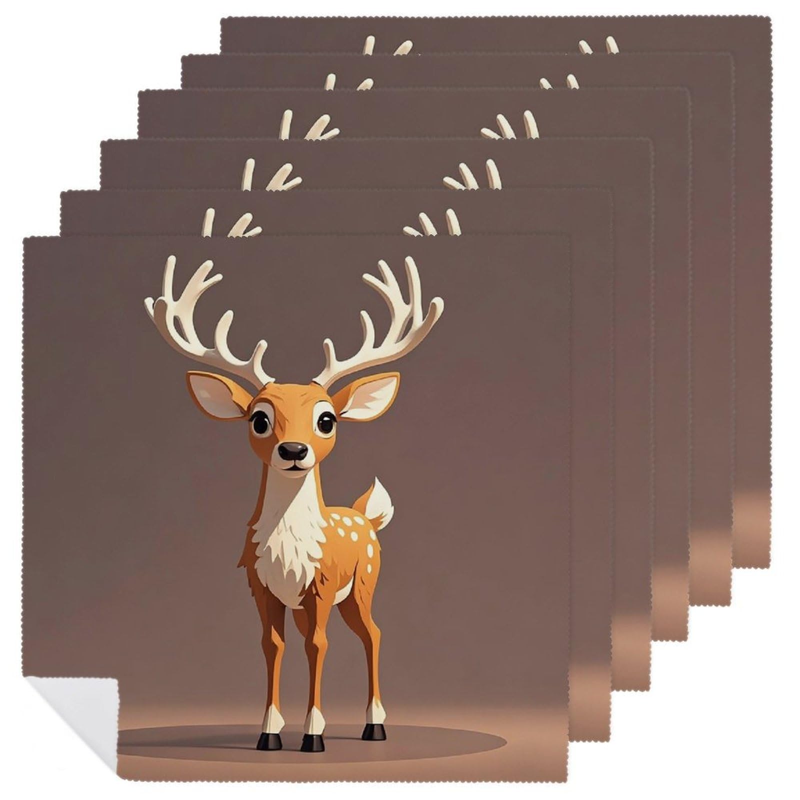 Serviettes en tissu réutilisables et lavables motif cerf pour fête