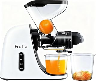 Fretta Cold Press Juicer, Masticating Slow Juicer, Fruit and Vegetable J...