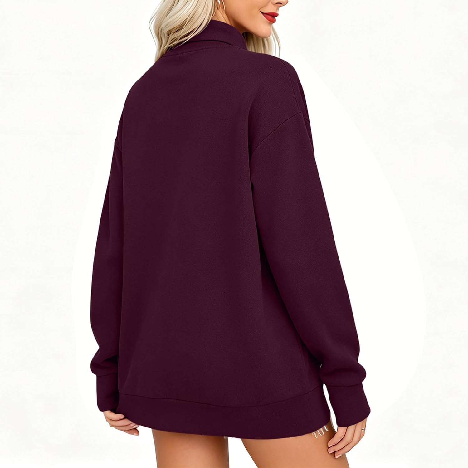 Womens Mock Neck Long Sleeve Pullover Sweatshirts Fall Outfits