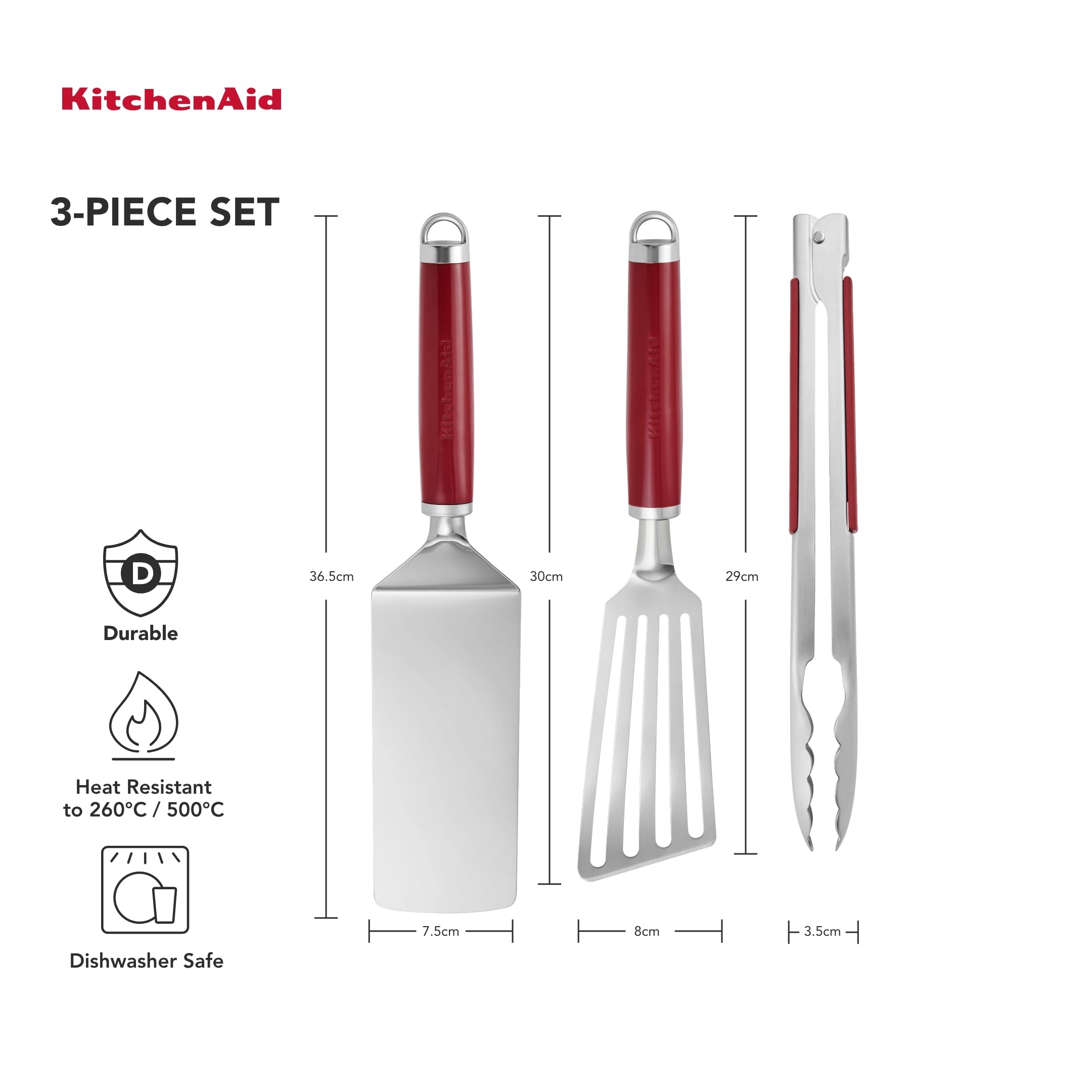 KitchenAid 3-częściowy zestaw do grillowania w pomieszczeniach - Empire Red