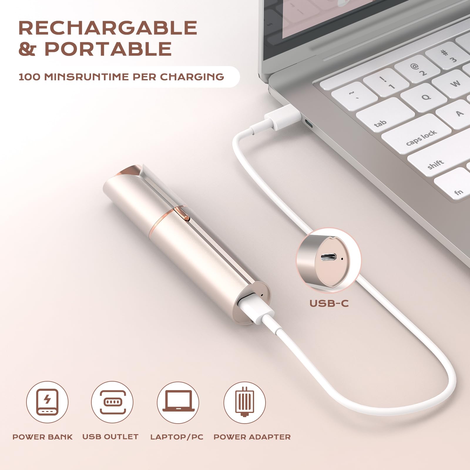 Depilación facial para mujeres, removedor de vello facial eléctrico sin dolor recargable para la cara para labios, barbilla, axila, melocotón fuzz, dedos, cuello, mejillas y recargable por USB 6