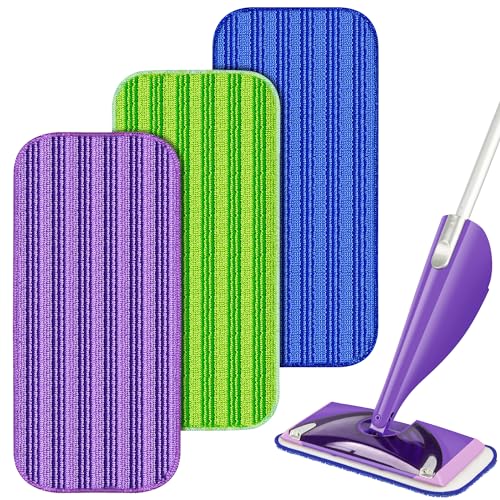 3 Pack Reusable Mop Pads Compatible with Swiffer Wet Jet