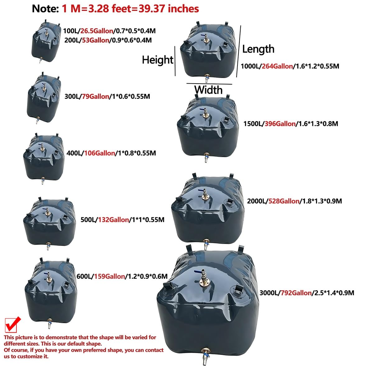 TPU Portable Oil Storage Bag Fuel Tank Large Capacity Oil Storage Capsule Marine Range Collapsible Fuel Bladder Vehicle Oil Storage Tank, for Gasoline Waste Oil(400L/106Gallon/1 * 0.8 * 0.55M)