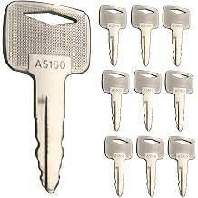 91A07-01910 IGNITION KEYS WITH KEYCHAIN 10 Heavy Machine Keys for Mitsubishi Caterpillar Forklift 91A07-01910