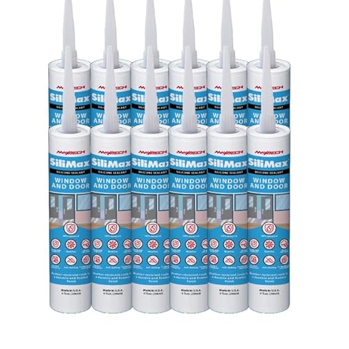SILIMAX Window & Door – 100% Silicone Caulk White, Window Seal, RTV Silicone Sealant Indoor &