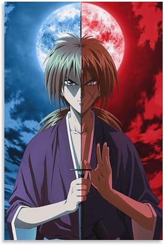 XIANNA Rurouni Kenshin - Póster de anime (11) impresiones artísticas en lienzo para pared, póster de regalo, pintura fotográfica, pósteres para