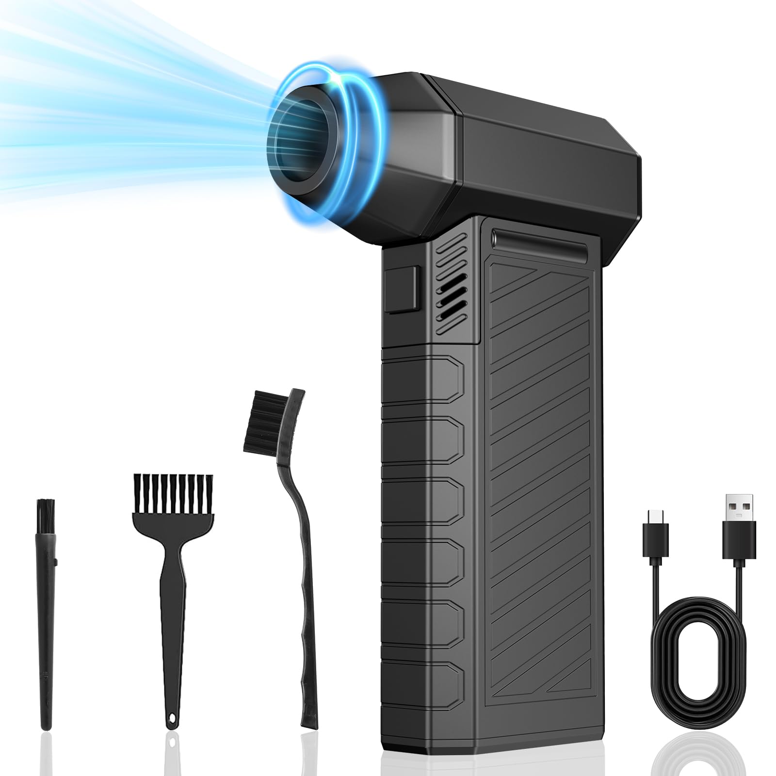 Elektrische Staubgebläse Druckluftspray, 150000 U/min Höhe Geschwindigkeit Jet Dry Dust Blower, Mini Compressed Air Duster PC Reinigungsset Mit 6000mah Akku für Laptop,Tastatur,Auto