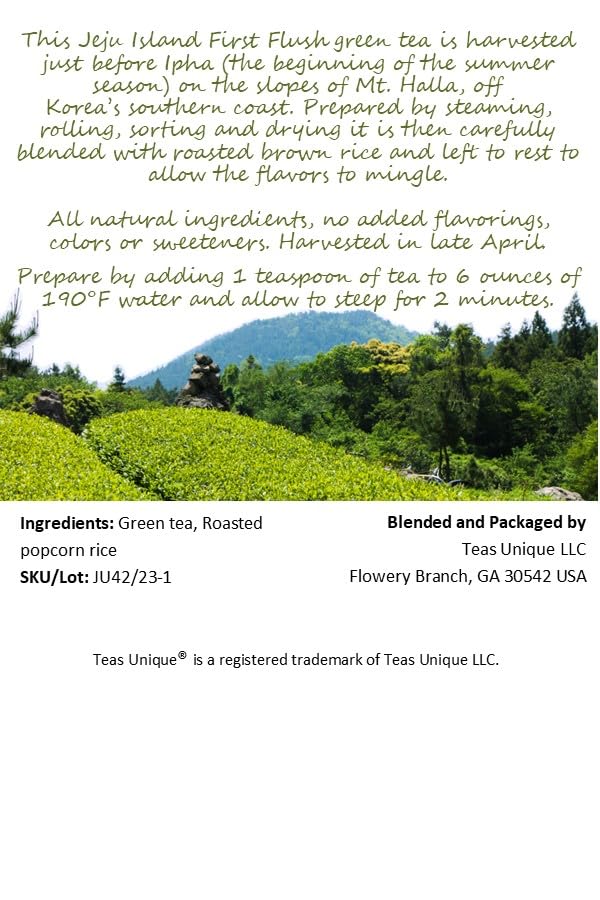 Miniatura 5 de Teas Unique Té verde coreano de la isla Jeju con arroz integral tostado, 3.53 oz
