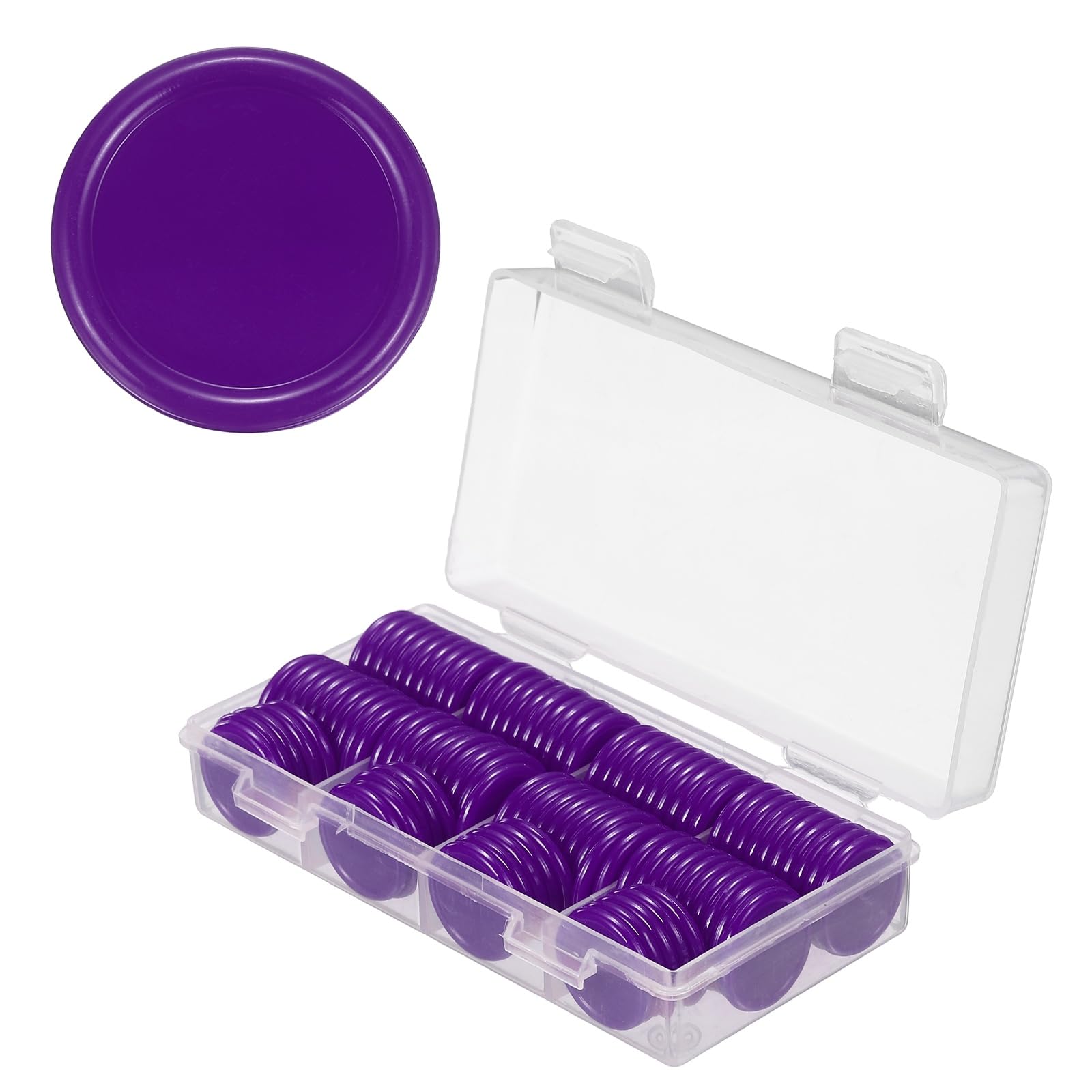 sourcing map 100Pcs Plastic Poker Chips, 20mm, Purple