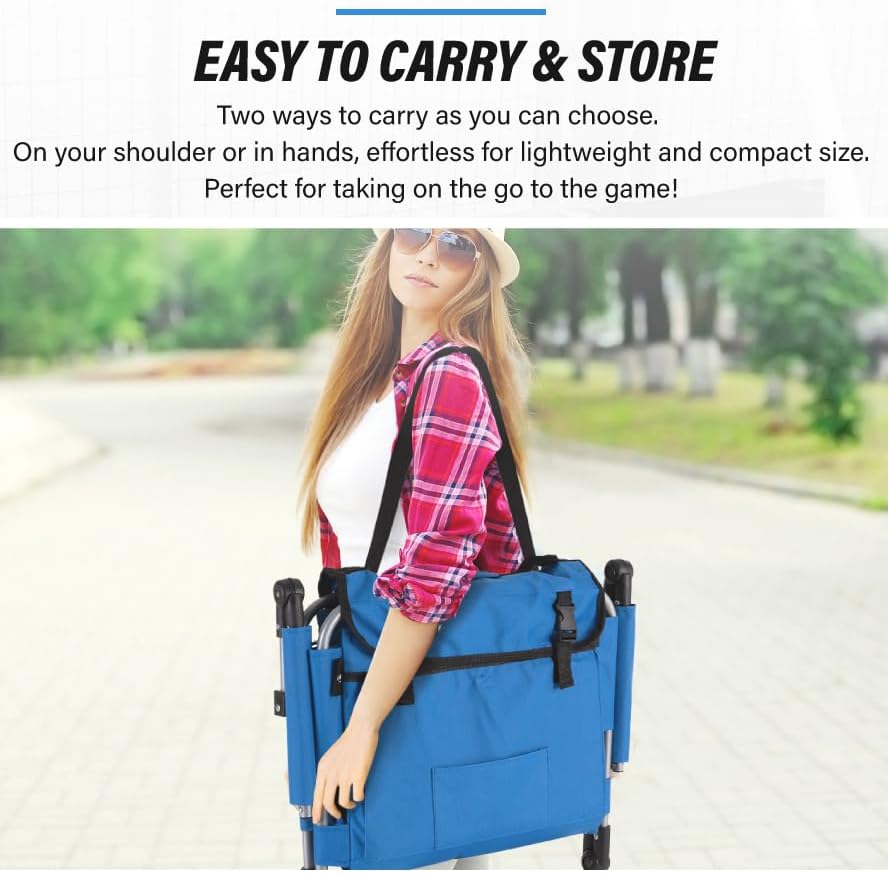 Miniatura 5 de LETS CAMP Folding Stadium Seat Bleacher Chair with Cup Holder Mesh Bag and Hide Hooks Portable Stadium Chair with Back and Cushion