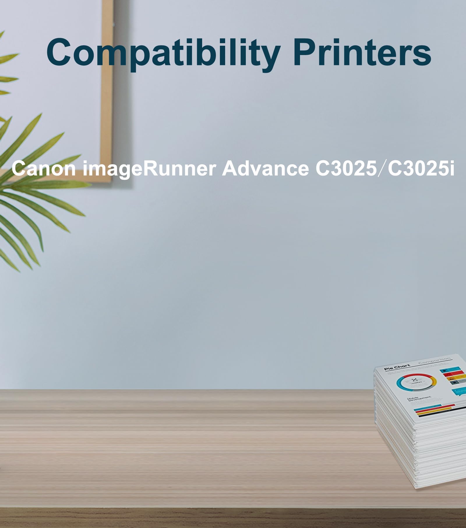 CAIDI Cartucce Toner Colore C-EXV54 CEXV54 NPG-74 GPR-58 Compatibile con Canon ImagerUnner ADV C3025 C3025i (Nero Ciano Magenta Giallo)