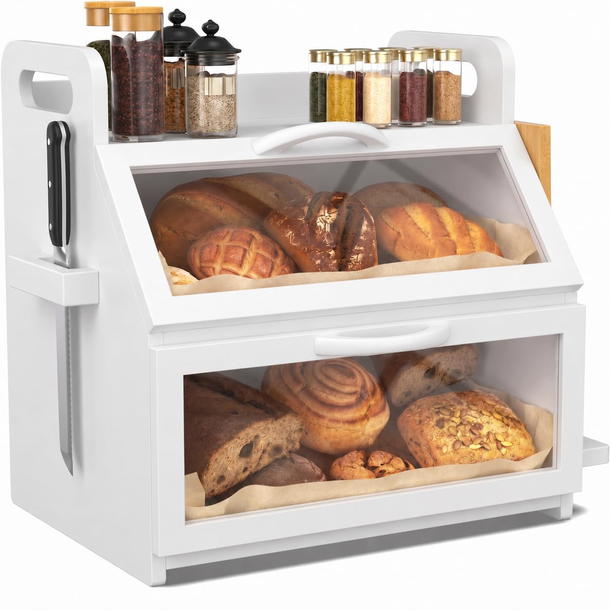 BAMBANG Extra Large Bread Box (White, Large)