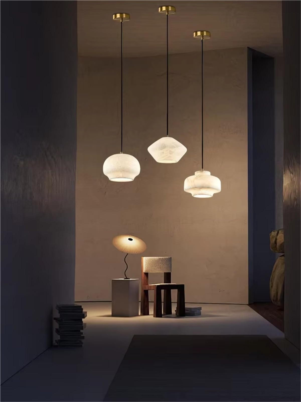 LXMQEF Collezione Art Déco in Marmo Naturale Lampadario a LED Illuminazione Lampada a Sospensione Lampada a Sospensione Lampen per Soggiorno, Isola