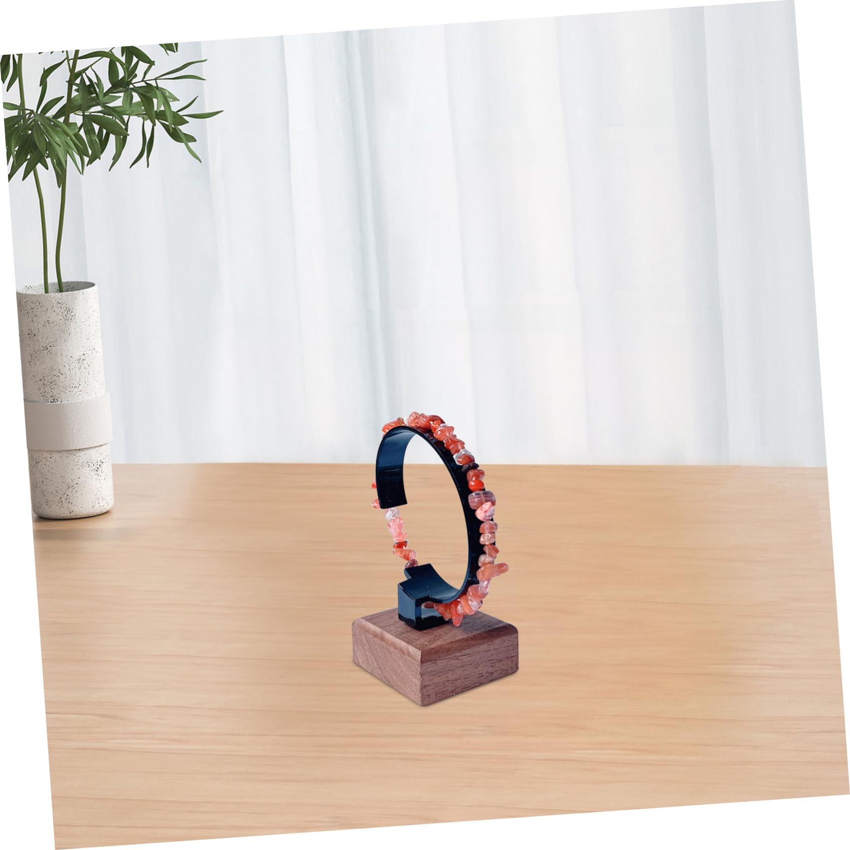 LIFKOME 5pezzi Supporto Per Orologi Da Polso Legno Con Base Rotonda Espositore Multifunzionale Per Orologi e Bracciali Protezione Antigraffio e Stile Elegante Per Casa e Ufficio