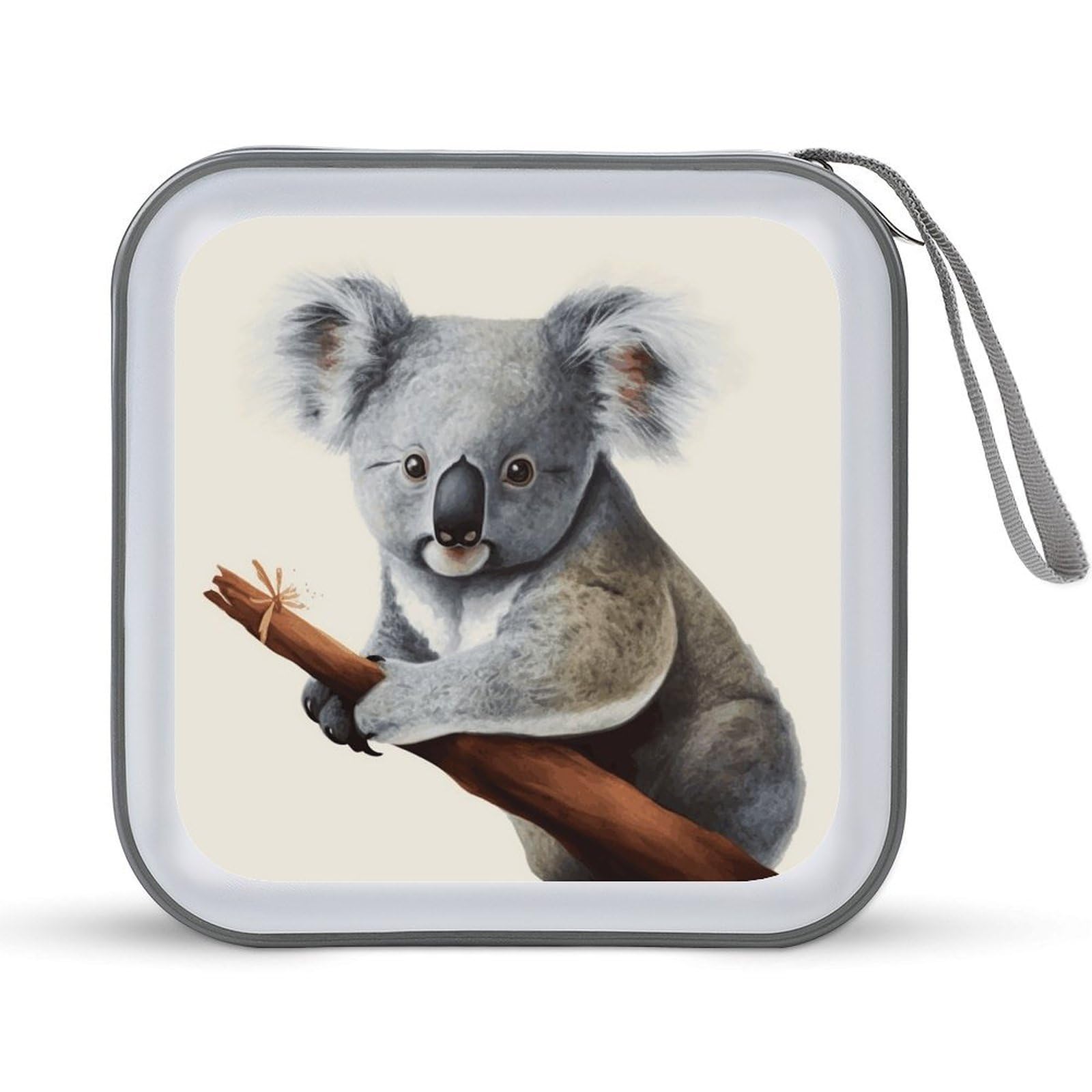 VstaDank Koala And Butterfly 40 Capacity CD Case with Zipper Disc Storage Organizer, Portable Hard Plastic Storage CD Holder, DVD Organizer