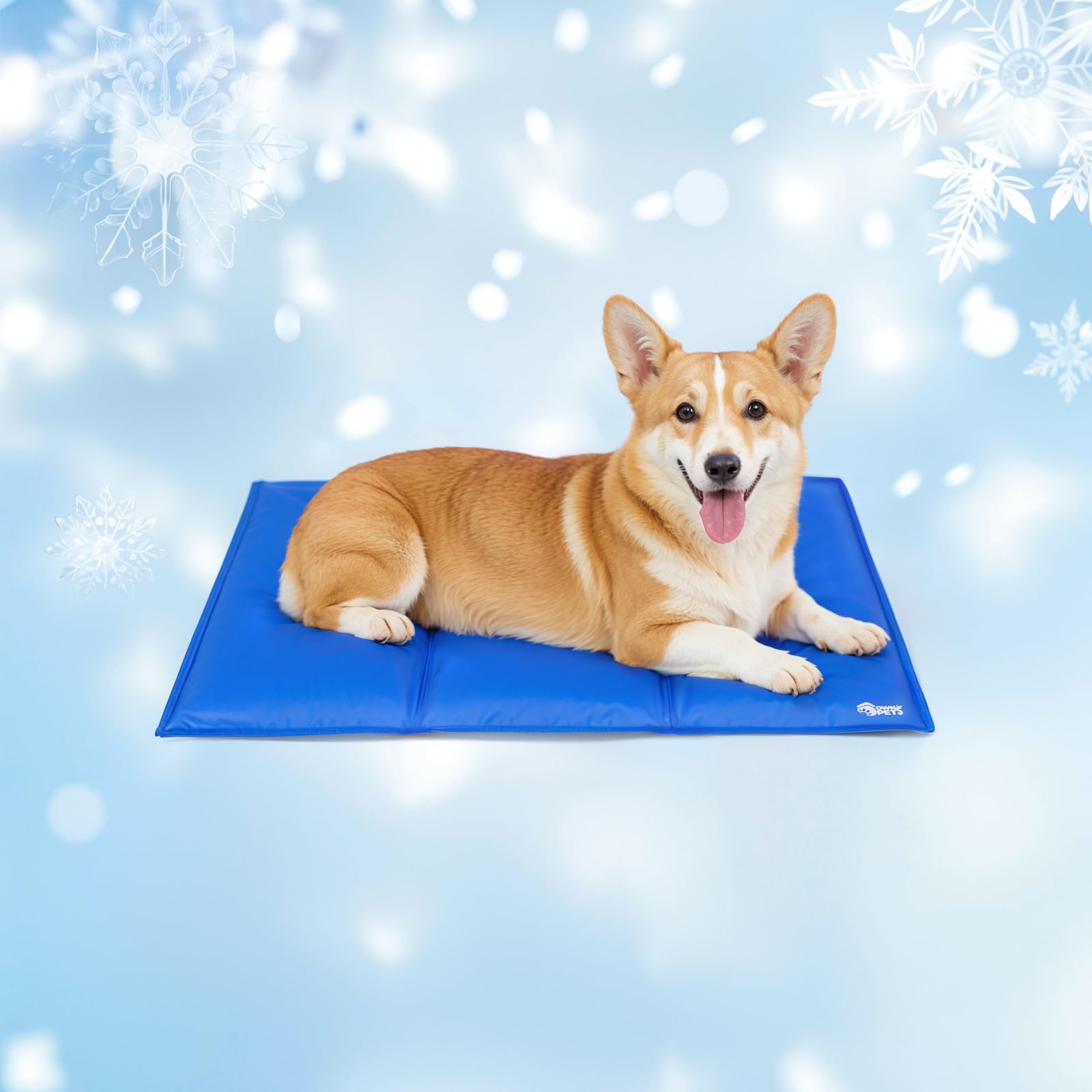 Ownpets Tappetino in gel auto-raffreddante per animali domestici, 100x60cm attivato a pressione, antinfiammatorio, materiali sicuri non tossici, gatti con palla giocattolo per animali domestici